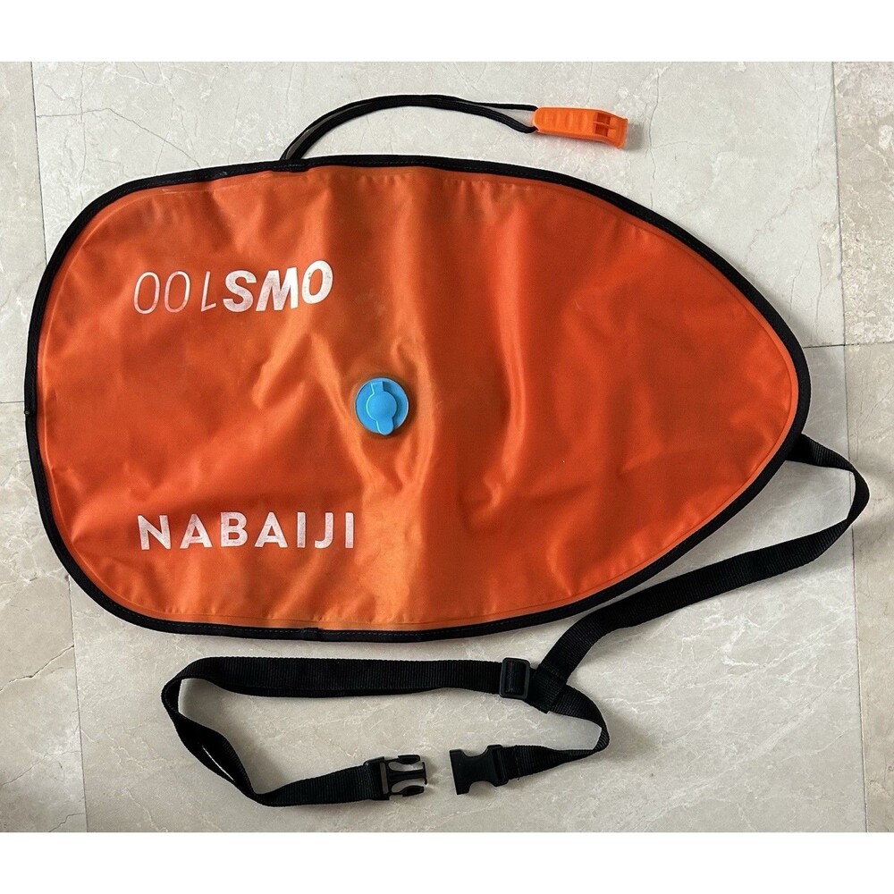 NWOT Decathlon Nabaiji OWS 100 Open Water Swimming Safety Buoy Orange 140N
